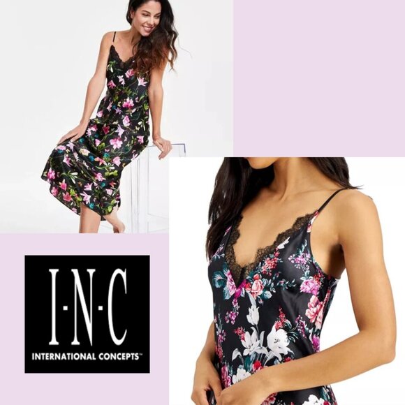 INC International Concepts Other - I.N.C. Lace-Trim Nightgown Amelia Blooms NWT Sz XS